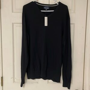 New with tag Lands’ End Supima cotton navy blue men’s V-neck sweater XL